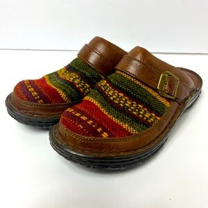 Born Women’s Multicolor Printed Leather Slip On Clogs